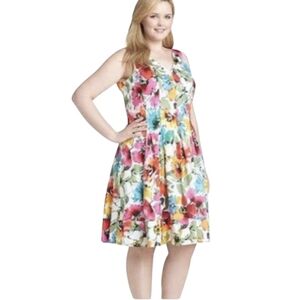 Lauren Ralph Lauren Women's Sz 16  A-Line Vibrant Floral Dress  Knee Length